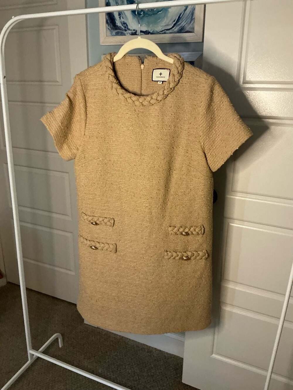 Tuckernuck Tweed Short Sleeve Mini Dress with Braided Trim